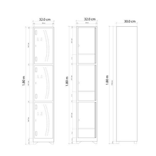 Locker de 3 puestos – Almacenamiento seguro y eficiente para oficinas y espacios comerciales