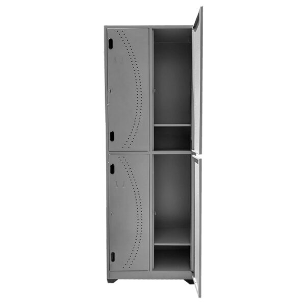 locker metálico 4 puestos industrias cruz gris abierto