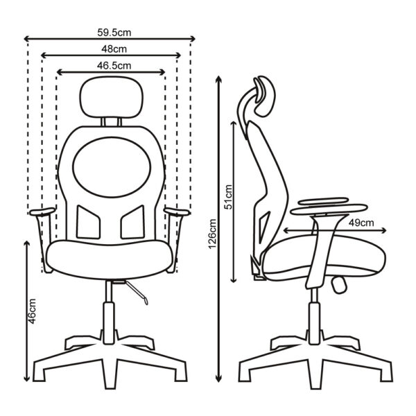 Silla de Escritorio Praga Con Cabecero Cromo - Image 6