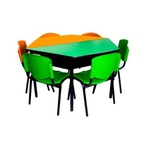 Juego De Mesa Trapezoidal Clásica X6 Párvulos Y Preescolar