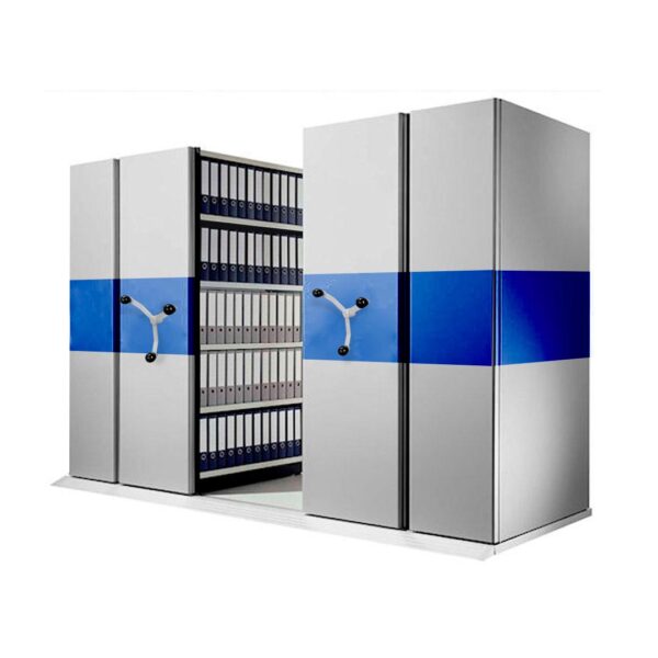 Archivo rodante mecánico para almacenamiento eficiente en espacios reducidos