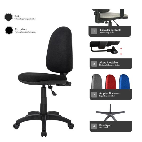 Silla Lisa con mecanismo ergonómico