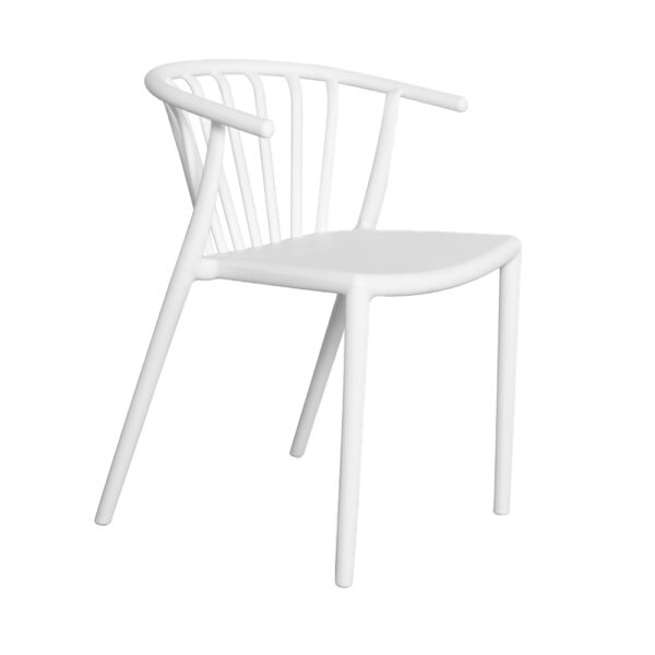 silla plástica woody blanca
