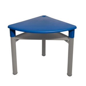 mesa infantil kinder azul con portalibros