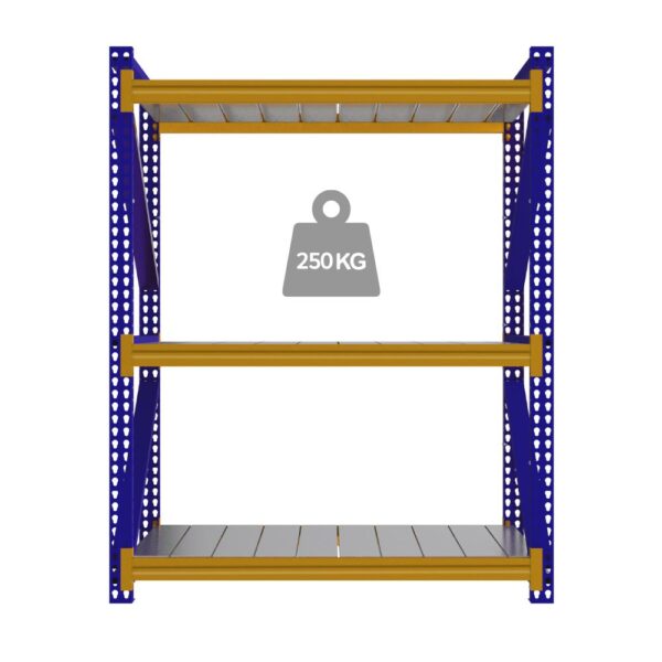 Estante industrial 250 kg – Vista frontal