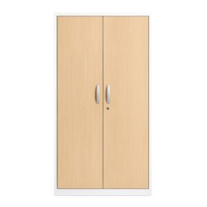 Armario metálico jade blanco-madera