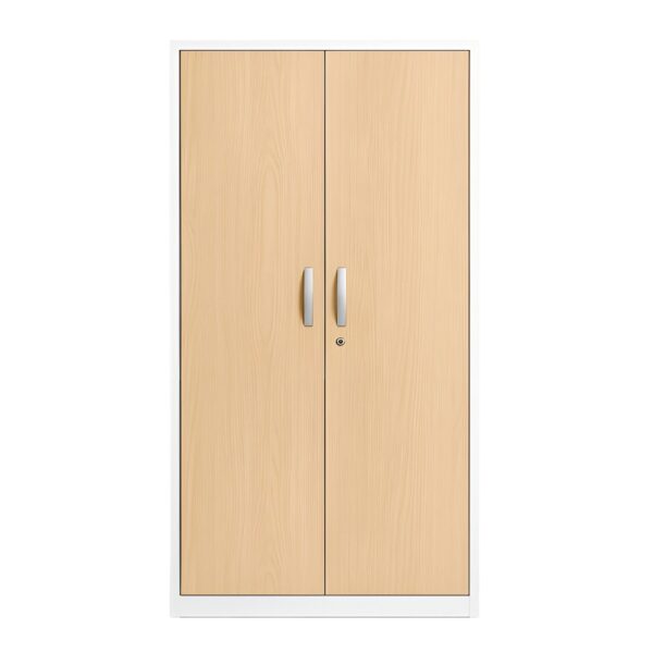 Armario metálico jade blanco-madera