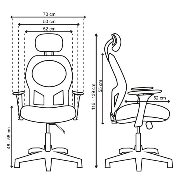 DIMENSIONES DE LA SILLA ARIA PRESIDENTE