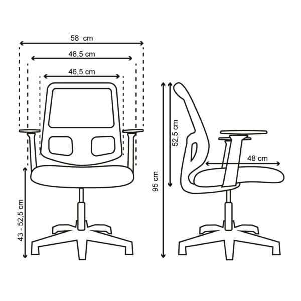 Silla de Escritorio Birmania Blanca - Image 4