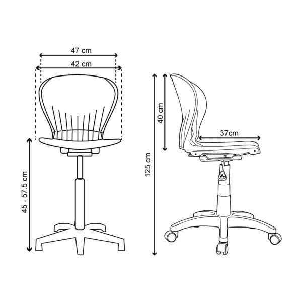 DIMENSIONES DE LA SILLA ORION GIRATORIA