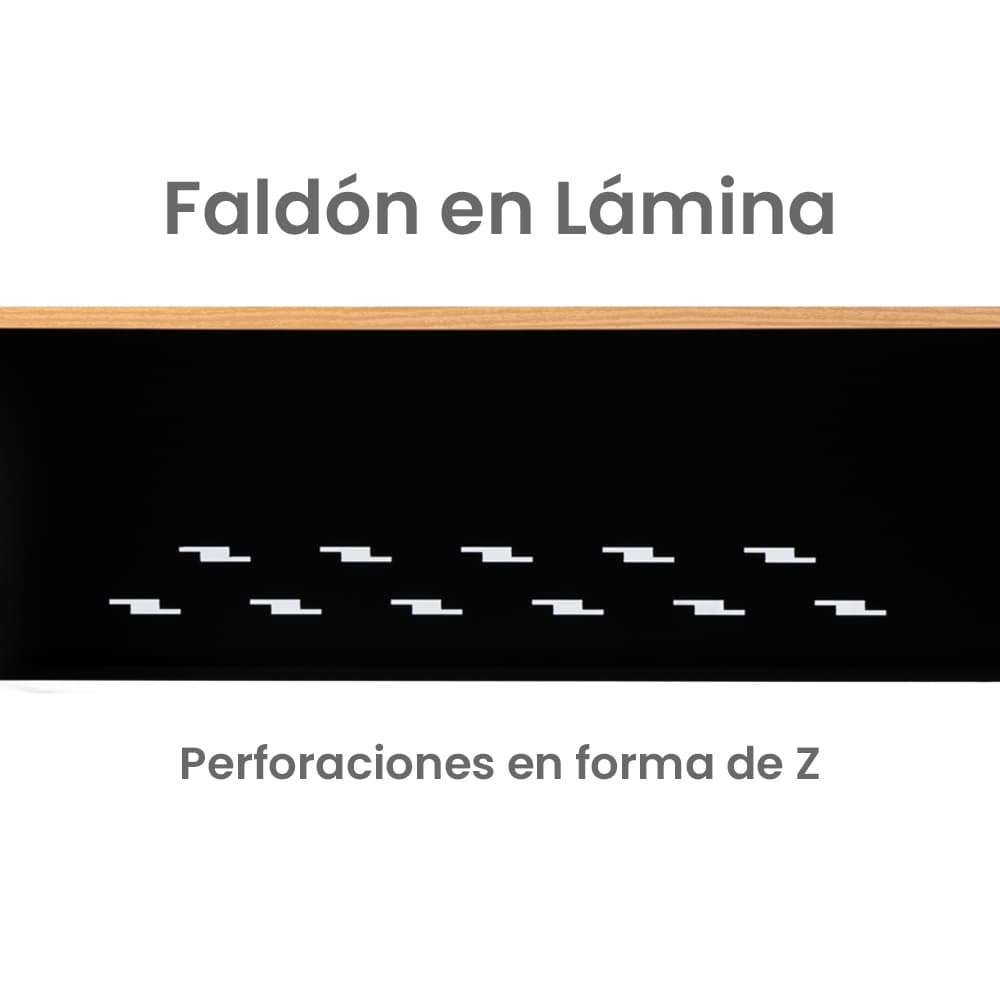 Escritorio Gerencial en L Tipo C con Faldón Negro - Imagen 4