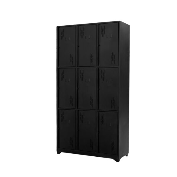Locker Metálico 9 Puestos para Cascos Negro - Image 3