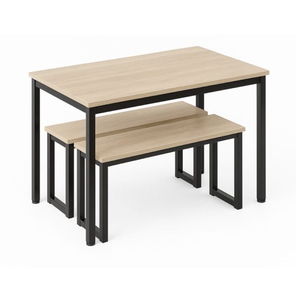comedor metalico con bancas