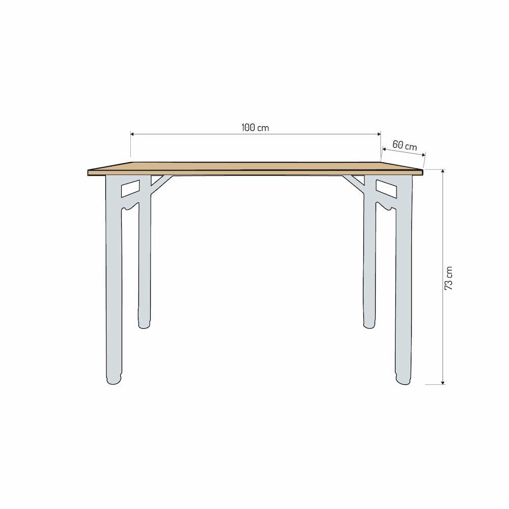 dimensiones de la mesa plegable neo 100 blanca