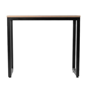 mesa tipo barra metalica con madera