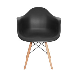 silla eames con brazos negra