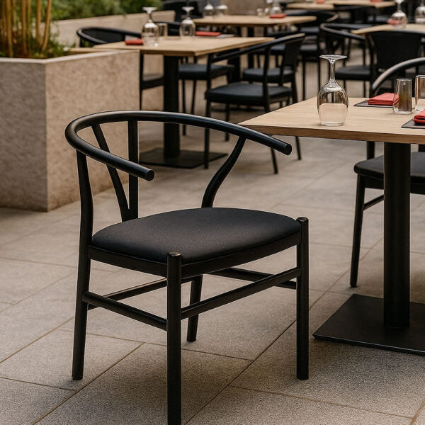 silla metalica negro