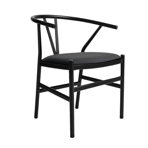 silla metalica negra media luna